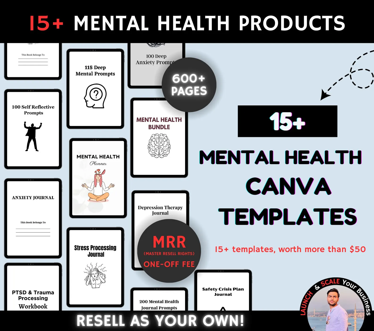 Mental Health Journal and Planner Bundle, 15+ Digital Journal Planner