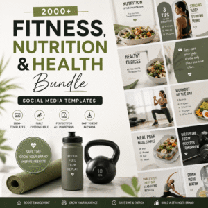 2000+ Fitness, Nutrition & Health Bundle - Social Media Templates
